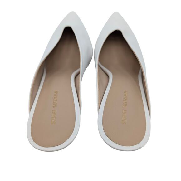 Stuart Weitzman Lula Pointed Toe Pump Women's Leather White Size US8.5B EU39 - Picture 6 of 15